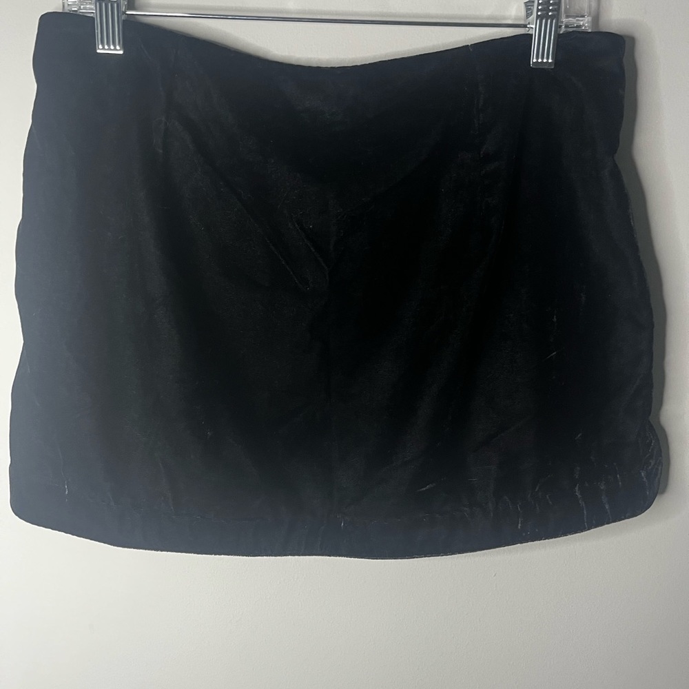 Free People Annalise Velvet Mini Skirt Black size 10 - Picture 5 of 8
